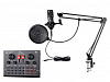 V8XPro+BM800 Набор для стрима, конференций, игровой, студийный (микрофон, звуковая карта), Foix