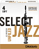 RRS10SSX4S Select Jazz Unfiled Трости для саксофона сопрано, размер 4 мягкие (Soft), 10шт, Rico