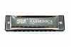 H1005 Губная гармошка, тональность С, серебряная, JDR
